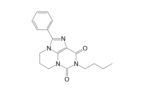 9-Butyl-2-phenyl-4,5-dihydro-6H,8H-pyrimido[1,2,3-cd]purine-8,10(9H)-dione