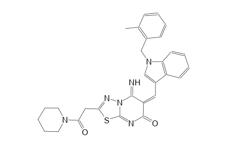(6E)-5-imino-6-{[1-(2-methylbenzyl)-1H-indol-3-yl]methylene}-2-[2-oxo-2-(1-piperidinyl)ethyl]-5,6-dihydro-7H-[1,3,4]thiadiazolo[3,2-a]pyrimidin-7-one