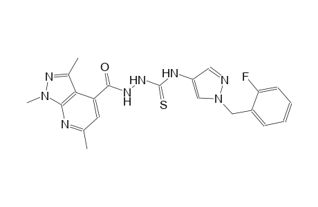 N-[1-(2-fluorobenzyl)-1H-pyrazol-4-yl]-2-[(1,3,6-trimethyl-1H-pyrazolo[3,4-b]pyridin-4-yl)carbonyl]hydrazinecarbothioamide