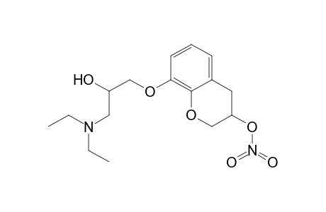 2H-1-Benzopyran-3-ol, 8-[3-(diethylamino)-2-hydroxypropoxy]-3,4-dihydro-, 3-nitrate