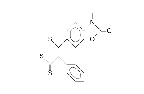 3-(N-Methyl-2-oxo-2,3-dihydro-benzoxazol-6-yl)-3-methylthio-2-phenyl-prop-2-en-dithioic acid, methyl ester