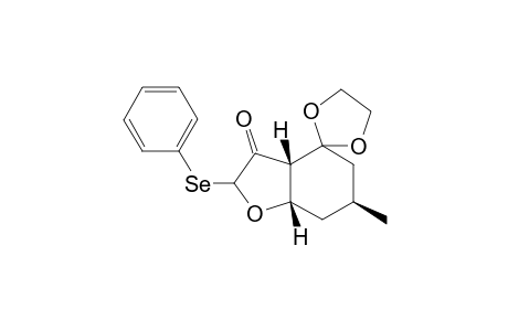(+-)-6-Methyl-2-(phenylseleno))tetrahydrospiro[benzofuran-4(5H),2'-[1,3-dioxolan]-3(2H)-one