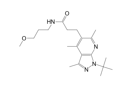 1H-pyrazolo[3,4-b]pyridine-5-propanamide, 1-(1,1-dimethylethyl)-N-(3-methoxypropyl)-3,4,6-trimethyl-