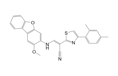 (2E)-2-[4-(2,4-dimethylphenyl)-1,3-thiazol-2-yl]-3-[(2-methoxydibenzo[b,d]furan-3-yl)amino]-2-propenenitrile