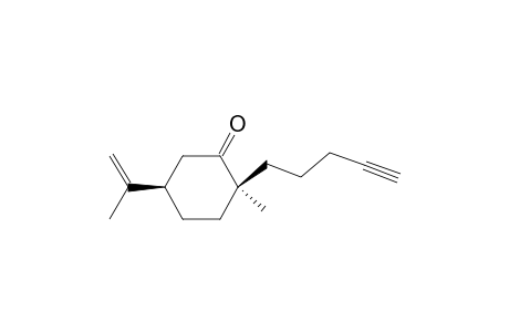 Cyclohexanone, 2-methyl-5-(1-methylethenyl)-2-(4-pentynyl)-, (2S-cis)-