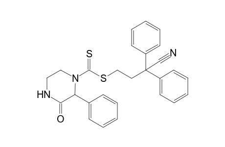 2-Phenyl-3-oxo-piperazine-1-carbodithioic acid 3-cyano-3,3-diphenylpropyl ester