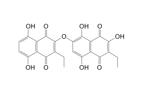 3-Ethyl-5,8-dihydroxy-3-O-[3'-ethyl-5',8'-dihydroxy-1',4'-naphthoquinon-2'-yloxy]-2-oxo-2,3-dihydro-1,4-naphthoquinone