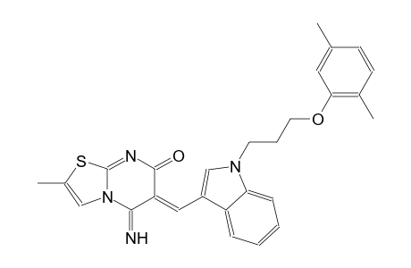 (6Z)-6-({1-[3-(2,5-dimethylphenoxy)propyl]-1H-indol-3-yl}methylene)-5-imino-2-methyl-5,6-dihydro-7H-[1,3]thiazolo[3,2-a]pyrimidin-7-one