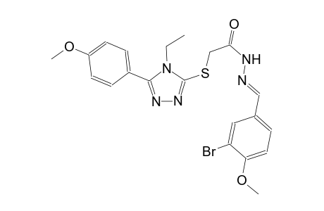 N'-[(E)-(3-bromo-4-methoxyphenyl)methylidene]-2-{[4-ethyl-5-(4-methoxyphenyl)-4H-1,2,4-triazol-3-yl]sulfanyl}acetohydrazide