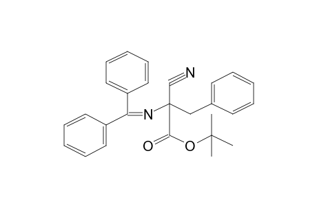 2-Benzhydrylideneamino-2-cyano-3-phenylpropionic acid, t-butyl ester