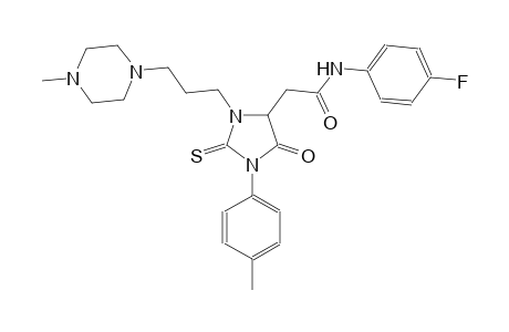 N-(4-fluorophenyl)-2-{1-(4-methylphenyl)-3-[3-(4-methyl-1-piperazinyl)propyl]-5-oxo-2-thioxo-4-imidazolidinyl}acetamide