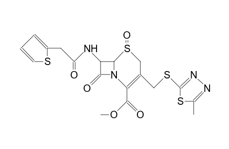 7b-(Thiophene-2-acetamido)-3-([5-me-1,3,4-thiadiazol-2-yl)thio]me)-3-cephem-4-cooh me ester S-1-sulfoxide