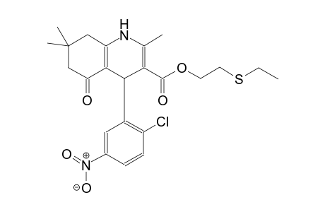 2-Ethylsulfanylethyl 4-(2-chloranyl-5-nitro-phenyl)-2,7,7-trimethyl-5-oxidanylidene-1,4,6,8-tetrahydroquinoline-3-carboxylate