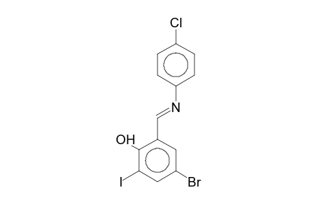 4-Bromo-2-((E)-[(4-chlorophenyl)imino]methyl)-6-iodophenol