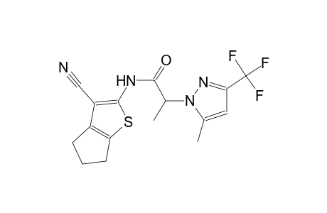 N-(3-cyano-5,6-dihydro-4H-cyclopenta[b]thien-2-yl)-2-[5-methyl-3-(trifluoromethyl)-1H-pyrazol-1-yl]propanamide