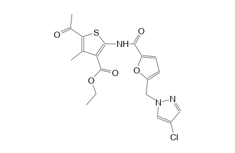ethyl 5-acetyl-2-({5-[(4-chloro-1H-pyrazol-1-yl)methyl]-2-furoyl}amino)-4-methyl-3-thiophenecarboxylate