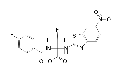 3,3,3-Trifluoro-2-(4-fluoro-benzoylamino)-2-(6-nitro-benzothiazol-2-ylamino)-propionic acid methyl ester