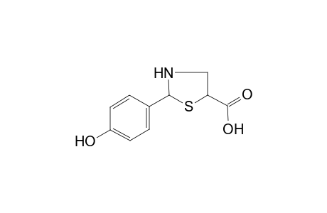 Thiazolidine-5-carboxylic acid, 2-(4-hydroxyphenyl)-