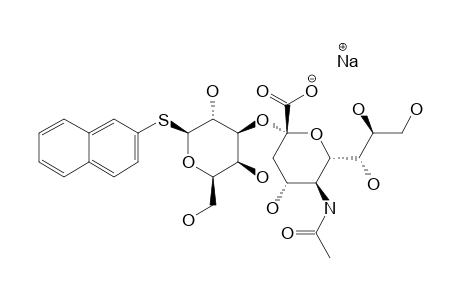 2-NAPHTHYL-(5-ACETAMIDO-3,5-DIDEOXY-D-GLYCERO-ALPHA-D-GALACTO-2-NONULOPYRANOSYL)-(2->3)-1-THIO-BETA-D-GALACTOPYRANOSIDE