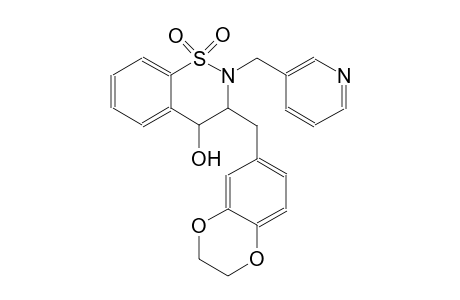 2H-1,2-benzothiazin-4-ol, 3-[(2,3-dihydro-1,4-benzodioxin-6-yl)methyl]-3,4-dihydro-2-(3-pyridinylmethyl)-, 1,1-dioxide