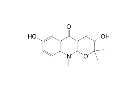 5H-Pyrano[2,3-b]quinolin-5-one, 2,3,4,10-tetrahydro-3,7-dihydroxy-2,2,10-trimethyl-, (S)-