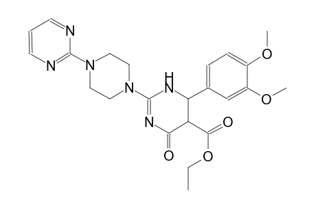 5-pyrimidinecarboxylic acid, 6-(3,4-dimethoxyphenyl)-1,4,5,6-tetrahydro-4-oxo-2-[4-(2-pyrimidinyl)-1-piperazinyl]-, ethyl ester