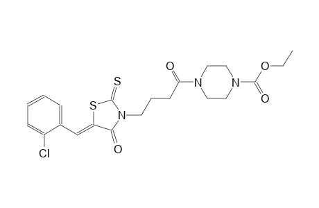 ethyl 4-{4-[(5Z)-5-(2-chlorobenzylidene)-4-oxo-2-thioxo-1,3-thiazolidin-3-yl]butanoyl}-1-piperazinecarboxylate