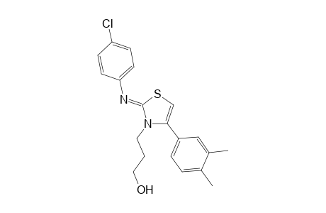 3-(2-[(4-chlorophenyl)imino]-4-(3,4-dimethylphenyl)-1,3-thiazol-3(2H)-yl)-1-propanol