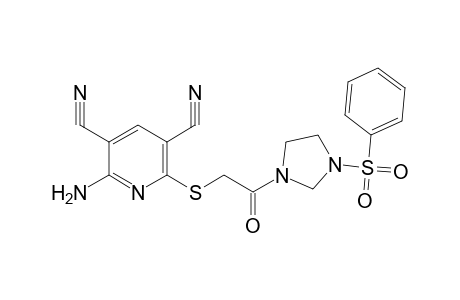 3,5-Pyridinedicarbonitrile, 2-amino-6-[[2-oxo-2-[3-(phenylsulfonyl)-1-imidazolidinyl]ethyl]thio]-