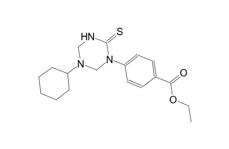 ethyl 4-(5-cyclohexyl-2-thioxotetrahydro-1,3,5-triazin-1(2H)-yl)benzoate