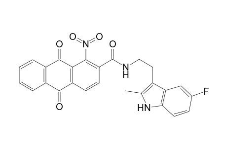 N-[2-(5-fluoranyl-2-methyl-1H-indol-3-yl)ethyl]-1-nitro-9,10-bis(oxidanylidene)anthracene-2-carboxamide