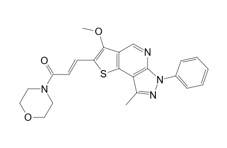 2-(E)-3-METHOXY-6-PHENYL-8-METHYL-PYRAZOLO-[3,4-B]-THIENO-[2,3-D]-PYRIDINE-2-(3-PROPENOIC-ACID)-MORPHOLINE-CARBOXAMIDE