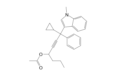 1-Cyclopropyl-1-(1-methyl-1H-indol-3-yl)-1-phenylhept-2-yn-4-yl Acetate