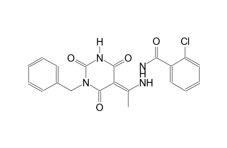 N'-[(1E)-1-(1-benzyl-2,4,6-trioxotetrahydro-5(2H)-pyrimidinylidene)ethyl]-2-chlorobenzohydrazide