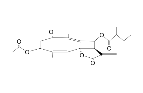 GERMACRA-4Z,9Z,11(13)-TRIEN-12,6-A-OLIDE,3-B-ACETOXY-1-A-HYDROXY-8-B-(2'-METHYLBUTANOYLOXY)
