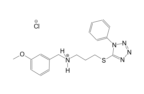 N-(3-methoxybenzyl)-3-[(1-phenyl-1H-tetraazol-5-yl)sulfanyl]-1-propanaminium chloride