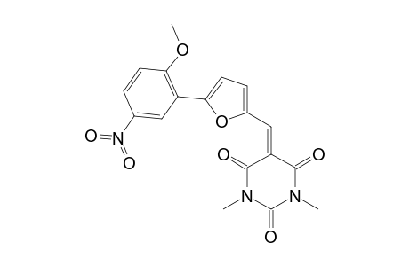 5-[[5-(2-methoxy-5-nitro-phenyl)-2-furyl]methylene]-1,3-dimethyl-barbituric acid