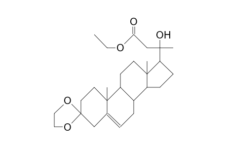 3-Ethylenedioxy-20R-hydroxy-23-norchol-5-en-24-oic acid, ethyl ester