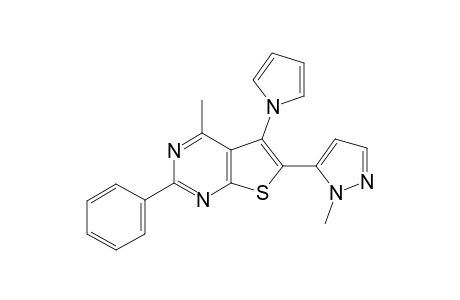 6-(1-Methyl-pyrazol-5-yl)-5-(1-pyrrolyl)-4-methyl-2-phenylthieno[2,3-d]pyrimidine