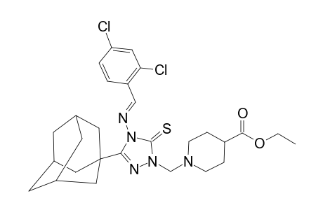 5-(1-ADAMANTYL)-4-(2,4-DICHLOROBENZYLIDENEAMINO)-2-(4-ETHOXYCARBONYL-1-PIPERIDYLMETHYL)-1,2,4-TRIAZOLINE-3-THIONE
