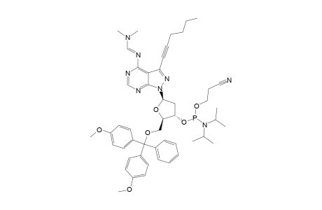 ISOMER_1;1-[2-DEOXY-5-O-(4,4'-DIMETHOXYTRIPHENYLMETHYL)-BETA-D-PENTOFURANOSYL]-4-{[(DIMETHYLAMINO)-METHYLIDENE]-AMINO}-3-(HEX-1-YNYL)-1-H-PYRAZOLO