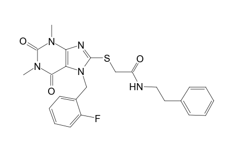 2-[[7-(2-fluorobenzyl)-2,6-diketo-1,3-dimethyl-purin-8-yl]thio]-N-phenethyl-acetamide