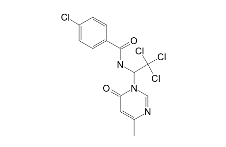 3-[1-(PARA-CHLOROBENZOYL)-AMINO-2,2,2-TRICHLOROETHYL]-6-METHYL-4-OXOPYRIMIDINE