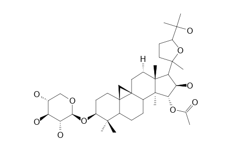 BEESIOSIDE-M;20-XI1,24-XI2-EPOXY-15-ALPHA-ACETOXY-9,19-CYCLOLANOSTANE-3-BETA,16-BETA,25-TRIOL-3-O-BETA-D-XYLOPYRANOSIDE