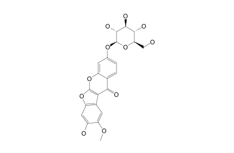 DESMOXYPHYLLIN-B-7-O-BETA-D-GLUCOPYRANOSIDE;7,4'-DIHYDROXY-5'-METHOXYCOUMARONOCHROMONE-7-O-BETA-D-GLUCOPYRANOSIDE