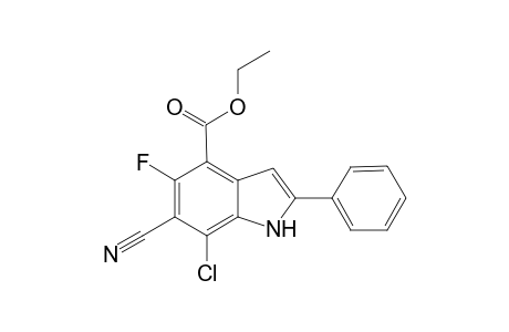Ethyl 7-chloro-6-cyano-5-fluoro-2-phenyl-1H-indole-4-carboxylate