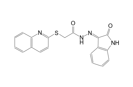N'-[(3E)-2-oxo-1,2-dihydro-3H-indol-3-ylidene]-2-(2-quinolinylsulfanyl)acetohydrazide
