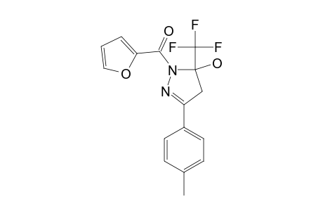 5-HYDROXY-3-(4-METHYLPHENYL)-5-TRIFLUOROMETHYL-4,5-DIHYDRO-1H-1-(2-FUROYL)-PYRAZOLE