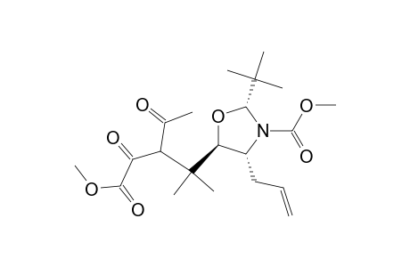 Methyl (2R,4R,5R)-5(2-acetyl-3-methoxycarbonyl-1,1-dimethyl-3-oxopropyl)-4-allyl-2-(t-butyl)-1,3-oxazolidine-3-carboxylate