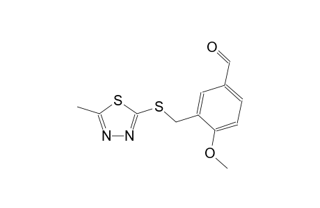 4-methoxy-3-{[(5-methyl-1,3,4-thiadiazol-2-yl)sulfanyl]methyl}benzaldehyde